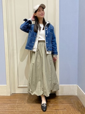 「grove（グローブ）のアイテム（帽子）」を使った、あい梨さん（レディース・157cm）の春コーディネート