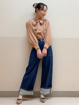 「SOMETHING（サムシング）のアイテム」を使った、あい梨さん（レディース・157cm）の秋コーディネート