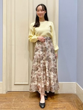 「couture brooch（クチュールブローチ）のアイテム」を使った、あい梨さん（レディース・157cm）の冬コーディネート