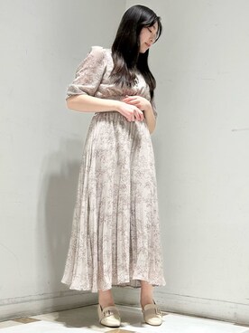 「ESPERANZA（エスペランサ）のバックルローファー 24SS　レイン対応（その他シューズ、ホワイト系）」を使った、takeさん（レディース・158cm）の春コーディネート
