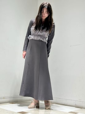 「ESPERANZA（エスペランサ）のセパレートバックルパンプス 24SS（パンプス、ホワイト系）」を使った、takeさん（レディース・158cm）の春コーディネート