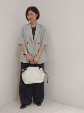 「Rubyrivet（ルビーリベット）のアイテム」を使った、u−macoさん（レディース・164cm）の春コーディネート