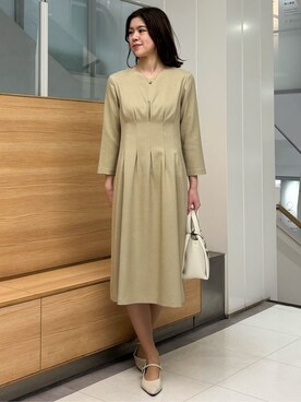 「COUP DE CHANCE（クードシャンス）の2WAYミニショルダーバッグ（ショルダーバッグ、ホワイト系）」を使った、sawaさん（レディース・167cm）の冬コーディネート