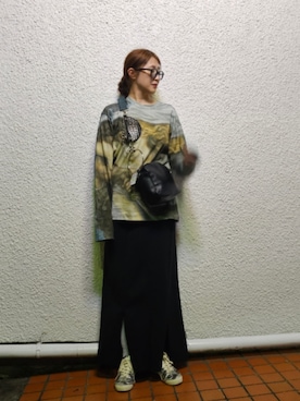 「アイテム（メガネ）」を使った、momocoさん（レディース・163cm）の秋コーディネート