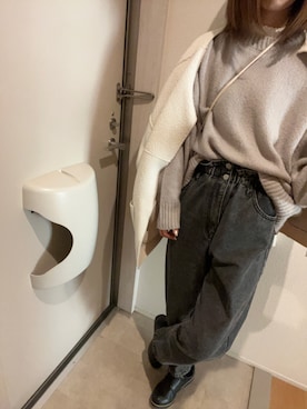 「RAY CASSIN（レイカズン）のアイテム（ブルゾン）」を使った、saki.さん（レディース・164cm）の冬コーディネート