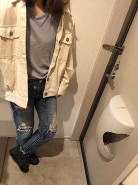 「one way（ワンウェイ）のアイテム（その他アウター）」を使った、saki.さん（レディース・164cm）の秋コーディネート
