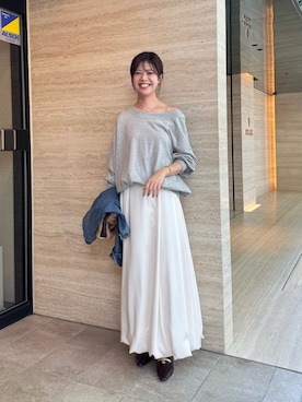 「アイテム（デニムジャケット）」を使った、まゆさん（レディース・171cm）の夏コーディネート