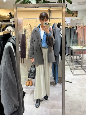 「スキッパーシャツ」｜まゆさん（レディース・171cm）の秋コーディネート