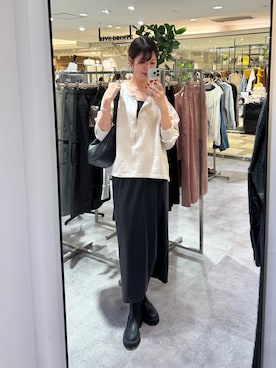 「アイテム（スカート）」を使った、まゆさん（レディース・171cm）の秋コーディネート