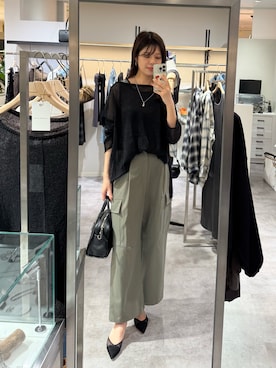 「アイテム（ボストンバッグ）」を使った、まゆさん（レディース・171cm）の夏コーディネート