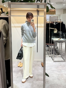 「アイテム（ボストンバッグ）」を使った、まゆさん（レディース・171cm・30代）の冬コーディネート