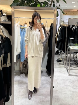 「アイテム（ボストンバッグ）」を使った、まゆさん（レディース・171cm）の秋コーディネート