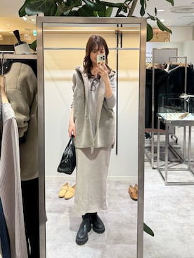 「アイテム（ボストンバッグ）」を使った、まゆさん（レディース・171cm・30代）の冬コーディネート