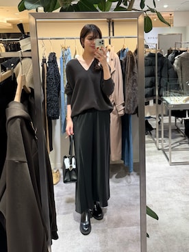 「RIVE DROITE（リヴドロワ）の【収納力抜群】2wayハンドルバッグ（ハンドバッグ）」を使った、まゆさん（レディース・171cm）の冬コーディネート