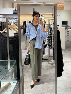 「アイテム（ボストンバッグ）」を使った、まゆさん（レディース・171cm）の夏コーディネート