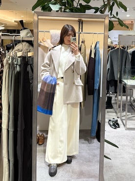 「アイテム（ピーコート）」を使った、まゆさん（レディース・171cm）の秋コーディネート