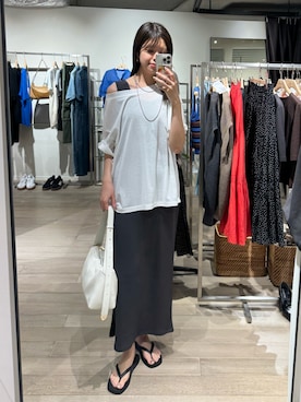 「アイテム（ボディバッグ/ウエストポーチ）」を使った、まゆさん（レディース・171cm）の夏コーディネート