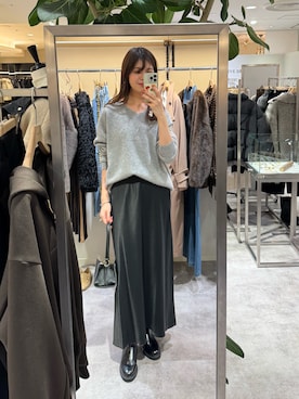 「RIVE DROITE（リヴドロワ）の【収納力抜群】2wayハンドルバッグ（ハンドバッグ）」を使った、まゆさん（レディース・171cm）の冬コーディネート