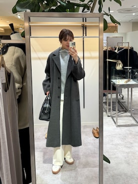 「アイテム（チェスターコート）」を使った、まゆさん（レディース・171cm・30代）の冬コーディネート