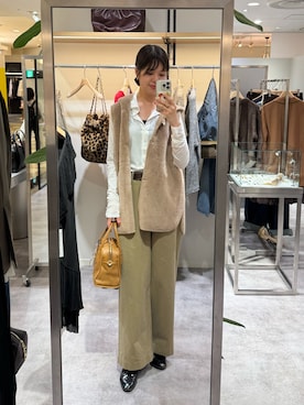 「レイヤードスタイル」｜「アイテム（その他アウター）」を使った、まゆさん（レディース・171cm）の秋コーディネート