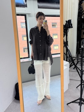 「RIVE DROITE（リヴドロワ）のアイテム（パンツ）」を使った、まゆさん（レディース・171cm）の春コーディネート