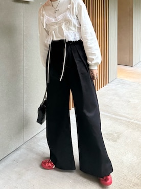 「アイテム（チノパンツ）」を使った、Ayaさん（レディース・165cm）の秋コーディネート