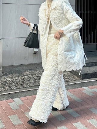 perna フリルリボンベスト　白 PERNA（ペルナ） ブラウス シャツ サイドリボンフリルベスト