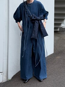 perna　ハーフスリーブデニムオールインワン ハーフスリーブデニムオールインワン（つなぎ/オールインワン