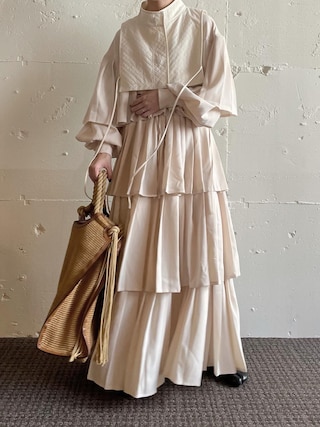 PERNA（ペルナ）の「ティアードプリーツワンピース（ワンピース）」 - WEAR
