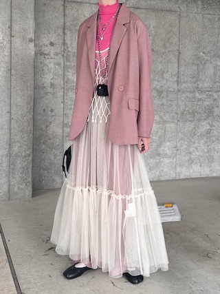 CAROLINA GLASER / パールベスト付き チュールワンピースを使った人気