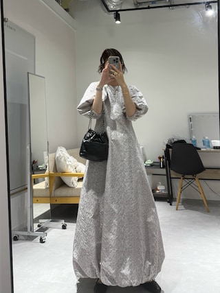 PERNA（ペルナ）の「ジャガードバルーンパフスリーブワンピース