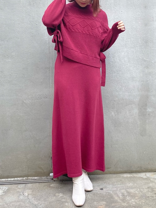 cerford ニットベストワンピース　ピンクベージュ CELFORD（セルフォード）の「ニットベスト付きワンピース（ワンピース）」 - WEAR