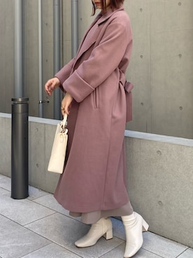 「GUコーデ」｜「アイテム（チェスターコート）」を使った、madomadoさん（レディース・161cm）の秋コーディネート