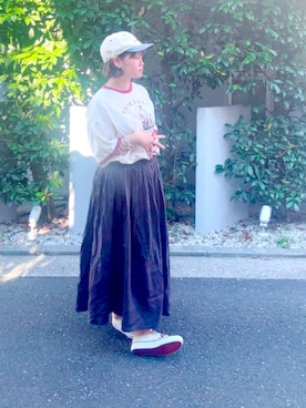 「アイテム（スリッポン）」を使った、わかなさん（骨格ナチュラル・レディース・152cm）の秋コーディネート