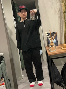 「アイテム（キャップ）」を使った、世界は透明さん（メンズ・165cm・20代）の春コーディネート
