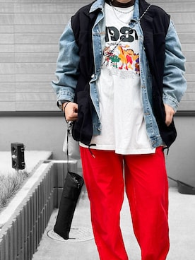 「アイテム（デニムジャケット）」を使った、Toshukoさん（レディース・165cm・30代）の冬コーディネート