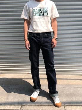 「MARITHE + FRANCOIS GIRBAUD（マリテフランソワジルボー）のアイテム（Tシャツ/カットソー）」を使った、B🇰🇷さん（メンズ・178cm）の夏コーディネート