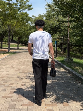 「アイテム（ハンドバッグ）」を使った、Bさん（メンズ・178cm）の夏コーディネート