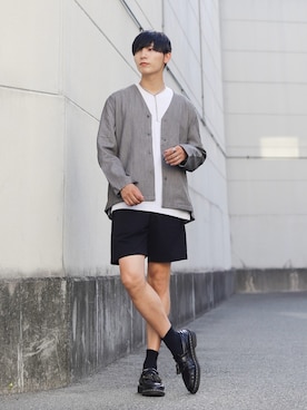 「アイテム（ローファー）」を使った、ひっちさん（メンズ・171cm）の秋コーディネート