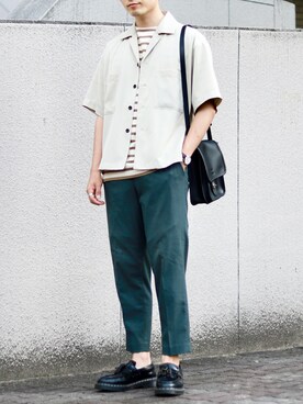 「Dr. Martens（ドクターマーチン）の【別注】 ＜Dr.Martens＞ ADRIAN/シューズ（ローファー）」を使った、HICCHIさん（メンズ・172cm）の夏コーディネート