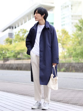 「巾着バッグ」｜「アイテム（その他アウター）」を使った、ひっちさん（メンズ・172cm）の秋コーディネート