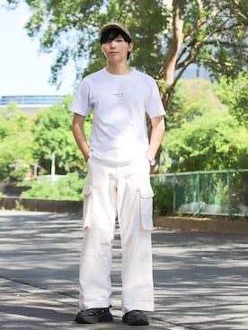 「アイテム（レッグウェア、ホワイト系）」を使った、ひっちさん（メンズ・171cm）の夏コーディネート