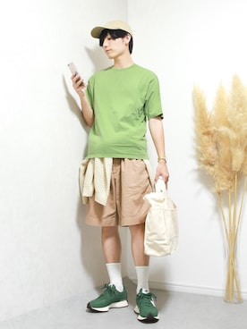 「アイテム（カーディガン/ボレロ、ホワイト系）」を使った、ひっちさん（メンズ・172cm）の夏コーディネート