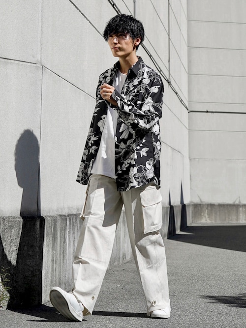 MinoriTY】マルチプリント総柄ビッグシルエットシャツ オーバーサイズ