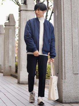 「URBAN RESEARCH Sonny Label（アーバンリサーチサニーレーベル）のアイテム（MA-1）」を使った、ひっちさん（メンズ・172cm）の秋コーディネート