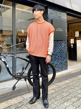 スラックスを使った 黒パンツ のメンズ人気ファッションコーディネート Wear