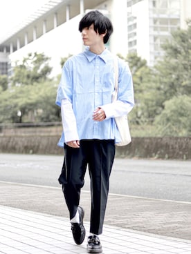 「Dr. Martens（ドクターマーチン）の【別注】 ＜Dr.Martens＞ ADRIAN/シューズ（ローファー）」を使った、HICCHIさん（メンズ・172cm）の夏コーディネート