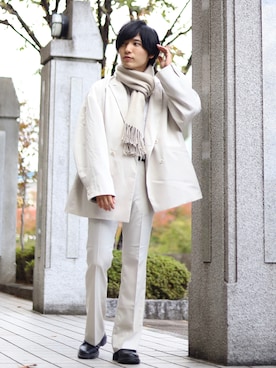 「re_k by JUNRED（レクバイジュンレッド）のアイテム（テーラードジャケット）」を使った、ひっちさん（メンズ・172cm）の秋コーディネート