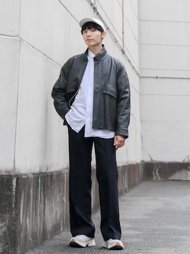 「アイテム（ブルゾン）」を使った、ひっちさん（メンズ・171cm）の秋コーディネート