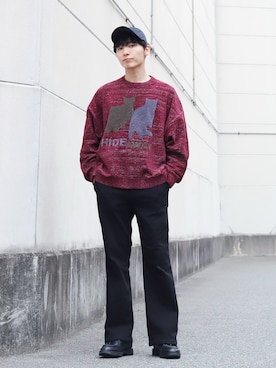 「アイテム（モカシン/デッキシューズ）」を使った、ひっちさん（メンズ・171cm）の秋コーディネート